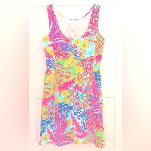 Lilly Pulitzer EMBER SHIFT DRESS Multi Fishing For Compliments - Picture 4 of 10